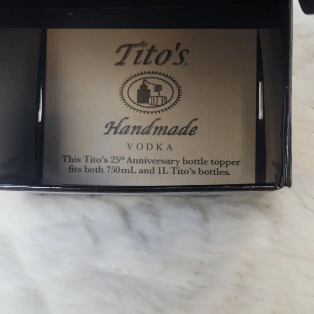 Titos Vodka 25th Anniversary Bottle Topper Stopper Collectible New in Box